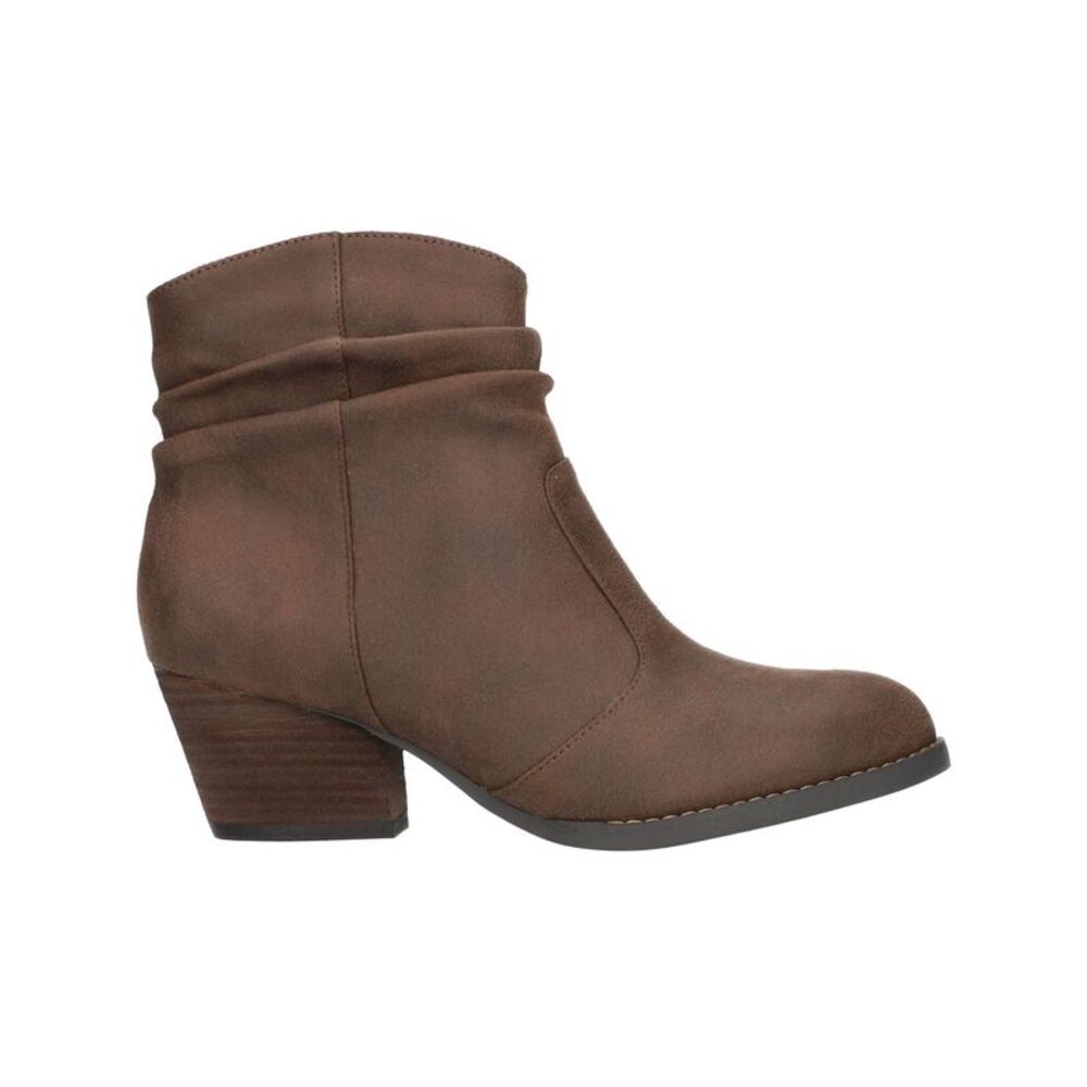 BELLA VITA Womens Brown Western Helena Round Toe Block Heel Slouch Boot 10 M